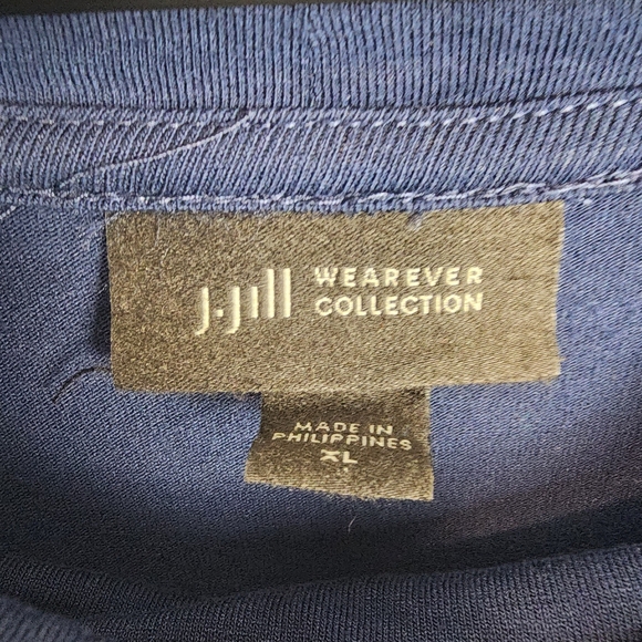 J Jill Wearever Collection Rayon Navy Blue Cowl Neck Blouse Women's Size XL - Picture 6 of 9